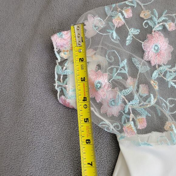 Cropped Top Womens Large Underwire Corsette Embroidered Bufferflies Floral - Picture 6 of 15